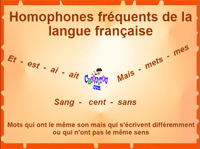 Jeux en ligne gratuit - homophones fréquents de la langue française