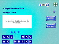 Jeu en ligne gratuit - Capitales, chefs-lieux des départements, régions ou anciennes provinces