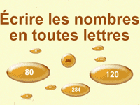 Jeu en ligne gratuit - Ecrire les nombres en toutes lettres 20,  80, 100, 200, 1000