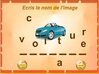 Jeu en ligne gratuit - glisse et écris le nom de l'image